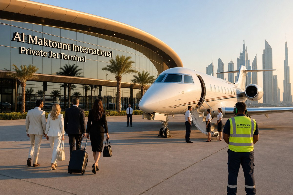 Instagram User joe.keirouz Posts Photos and Videos from Dubai's Al Maktoum International Airport Private Jet Terminal