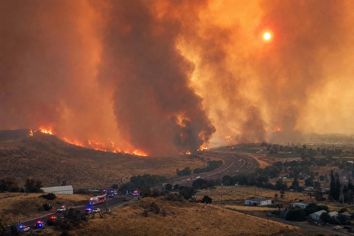 Colwash Fire Burns 8,000 Acres Near Prosser, Triggering Evacuations and Ash Fall on Tri-Cities