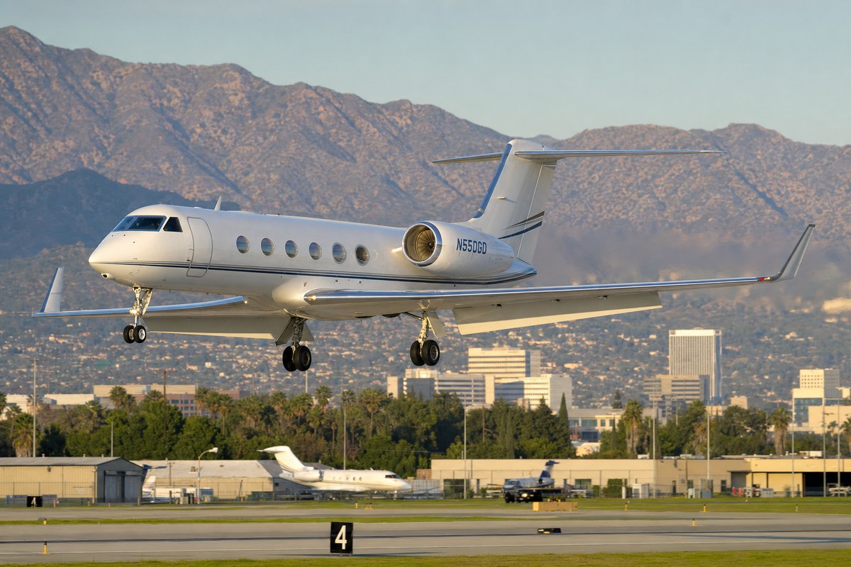 Gulfstream IV N270SC Arrives at Van Nuys Airport