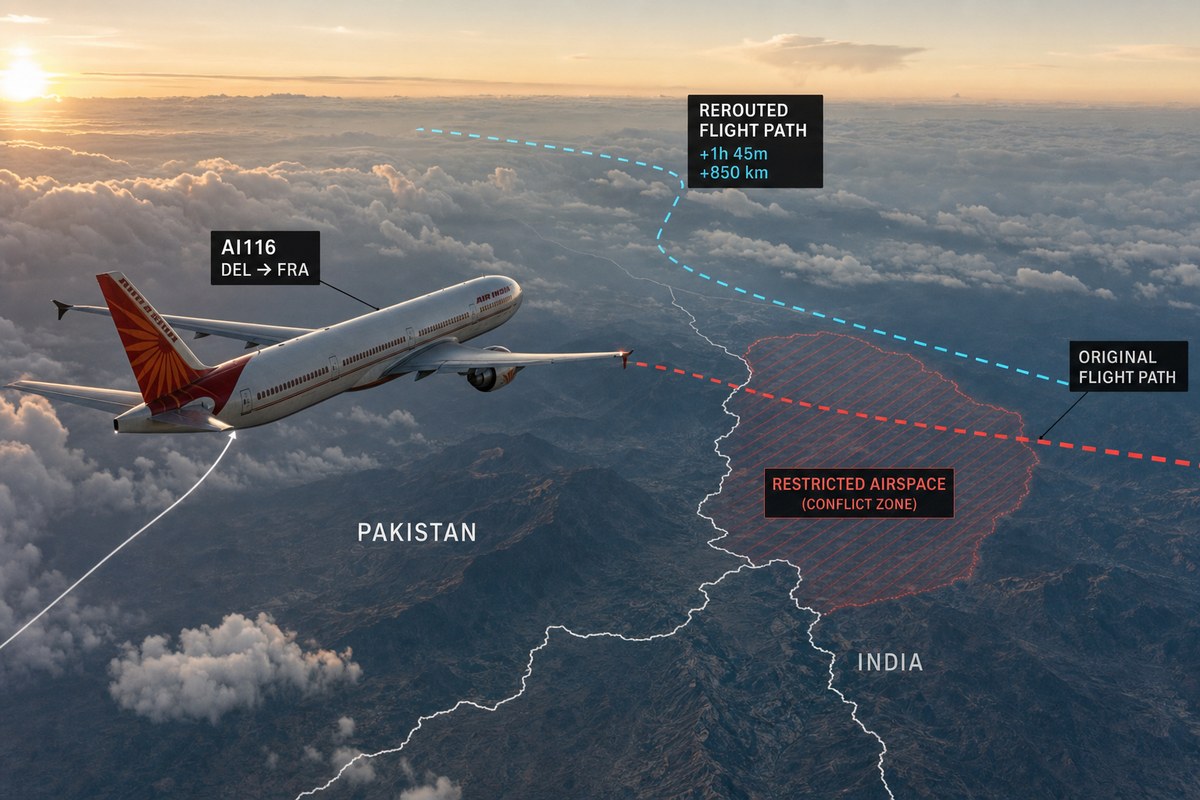 Pakistan's Airspace Ban Forces Indian Carriers into Costly Rerouting as Pakistani Airlines Remain Unaffected