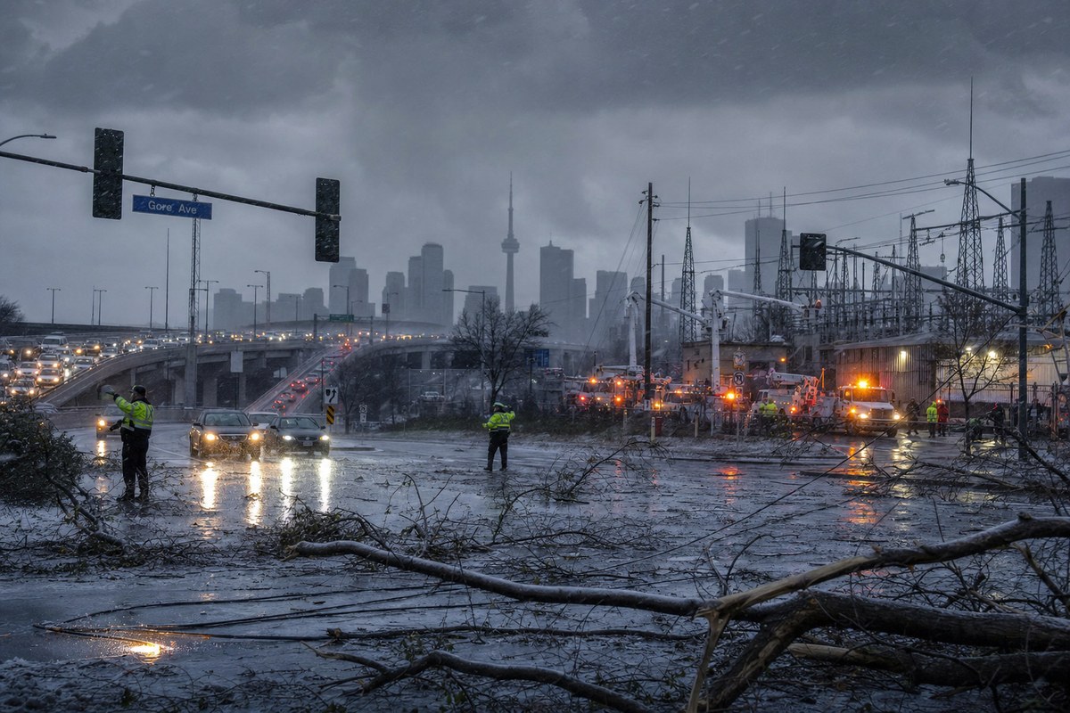 Severe Storm Hits Canada, Causing Widespread Power Outages and Major Transit Disruptions