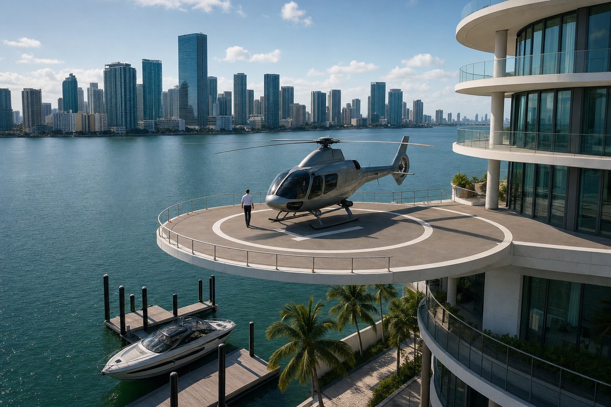 Miami's Wealthy Seek Out Helipads and Private Docks to Escape City's Traffic Congestion