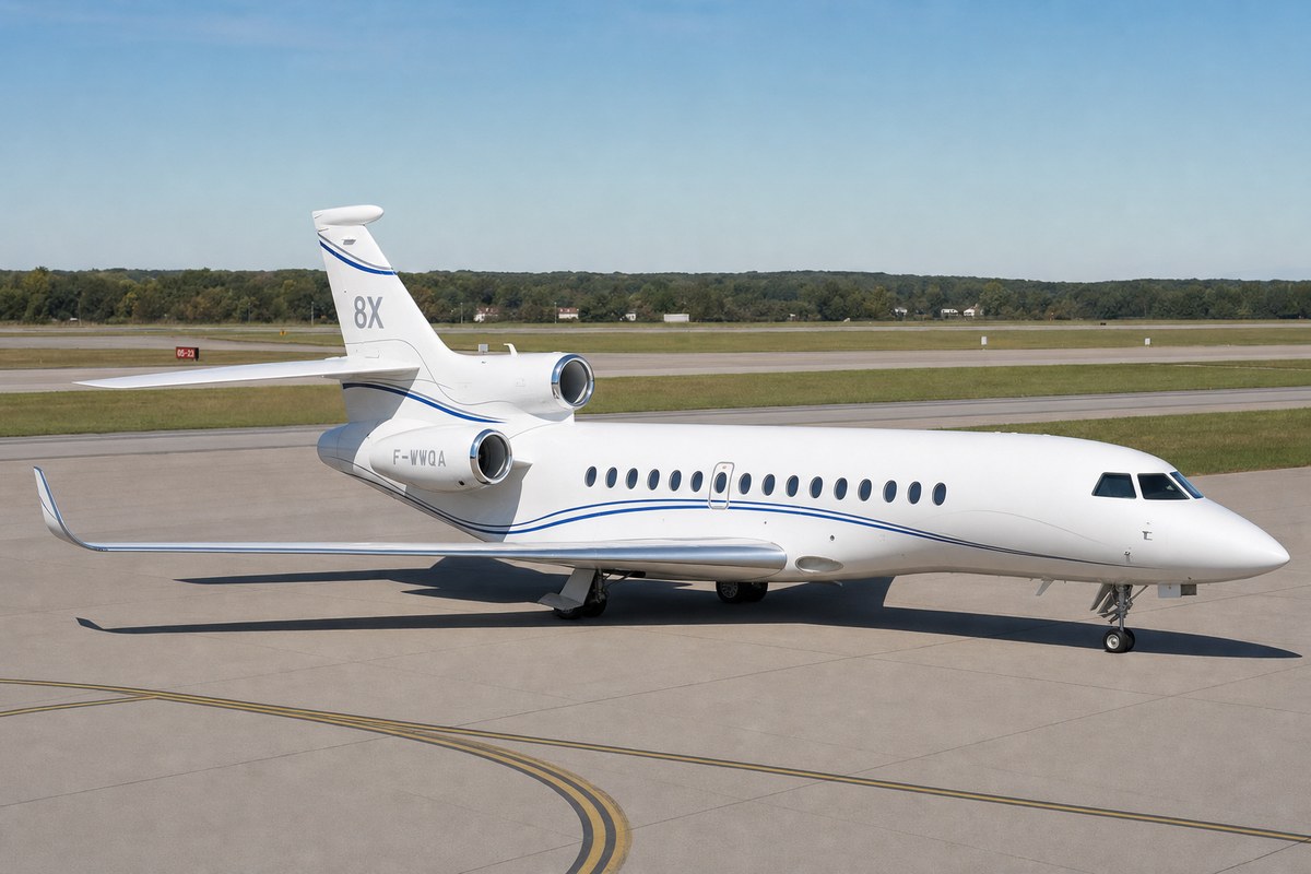 Dassault Falcon 8X Registration 9H-11MKZ Operated by Elitavia Malta Photographed by Terry Wade
