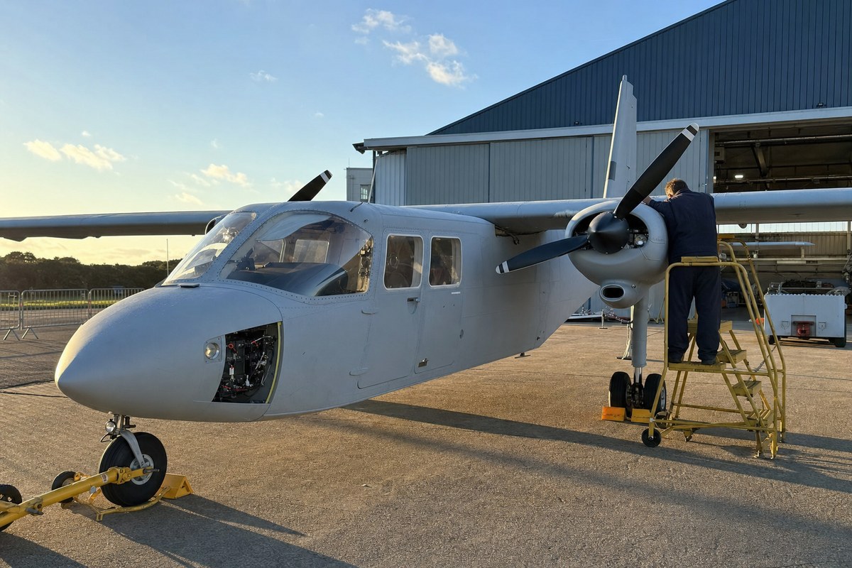 First UK-assembled Britten-Norman Islander enters ground testing ahead of September first flight