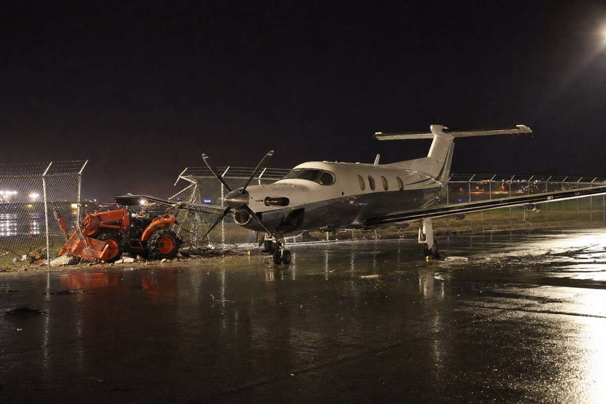 Teen Driver Crashes Through Airport Fence, Strikes PlaneSense Pilatus PC-12 at Portsmouth International Airport
