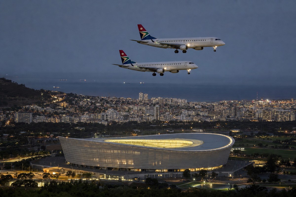 South African aviation authority investigates Airlink Embraer E-Jets low flyover at Cape Town's DHL Stadium before rugby