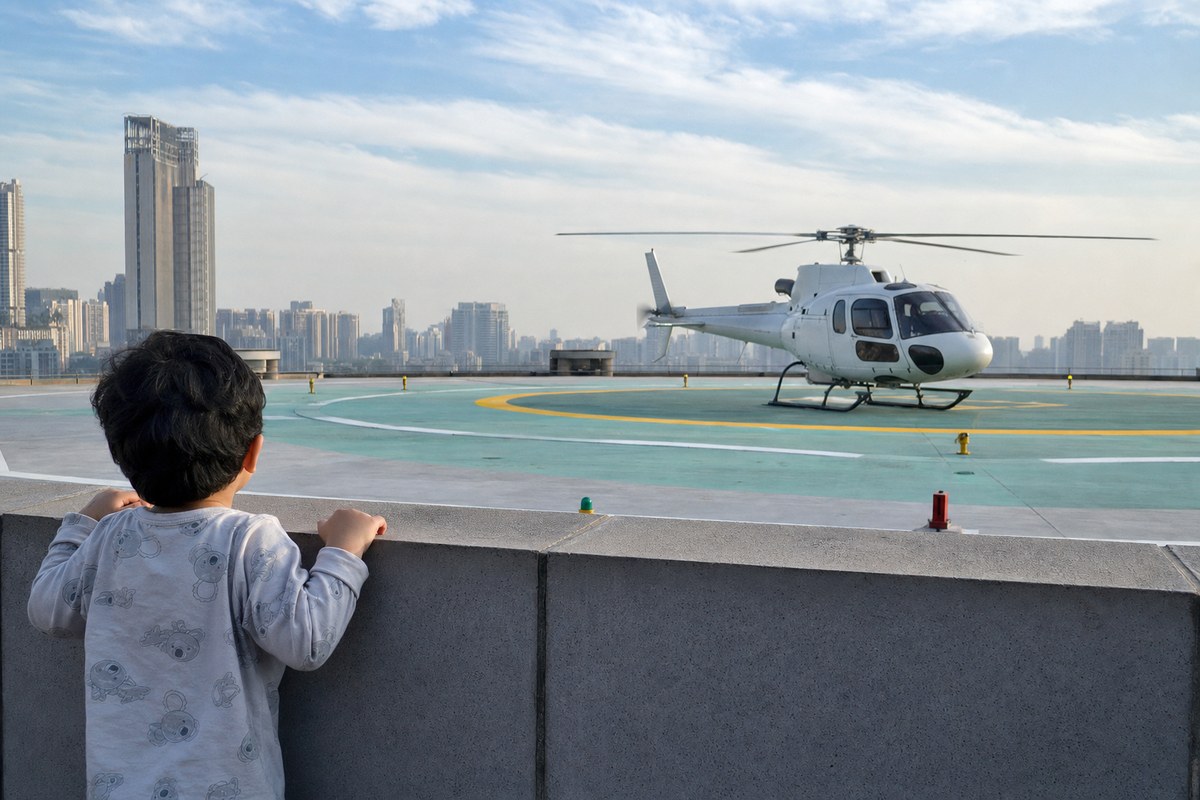 Viral Videos Show Toddler Watching Helicopters at Westin Mumbai's Rooftop Helipad in Goregaon East