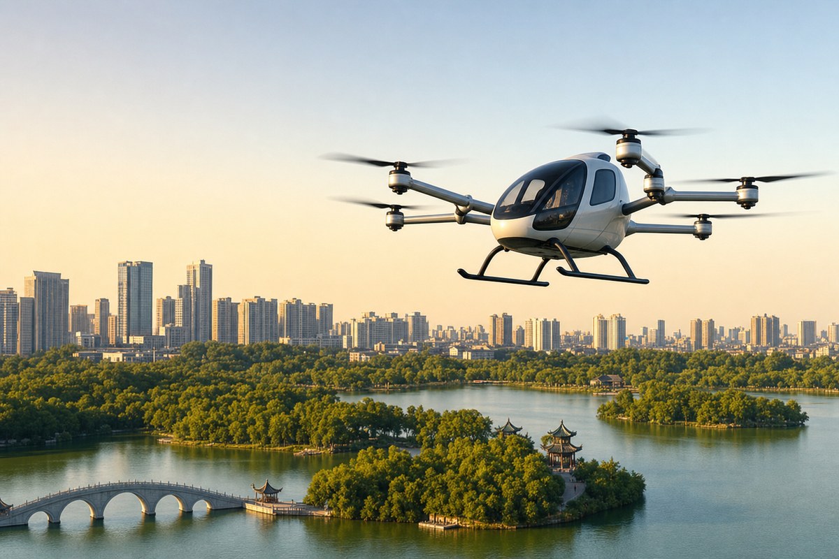 Hefei Launches Commercial eVTOL Flying Taxi Service with 15-Minute Sightseeing Flights over Luogang Park