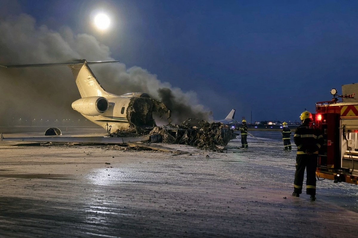 Private Aircraft Crashes and Catches Fire at Misrata Airport, Flights Suspended