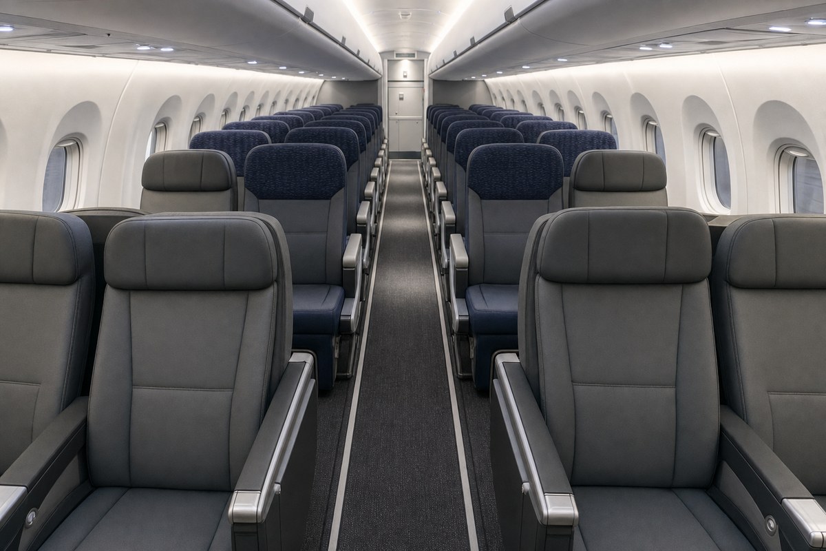 ATR Unveils 50-Seat Three-Class ATR 72 Cabin Concept With Forward Door for U.S. Market