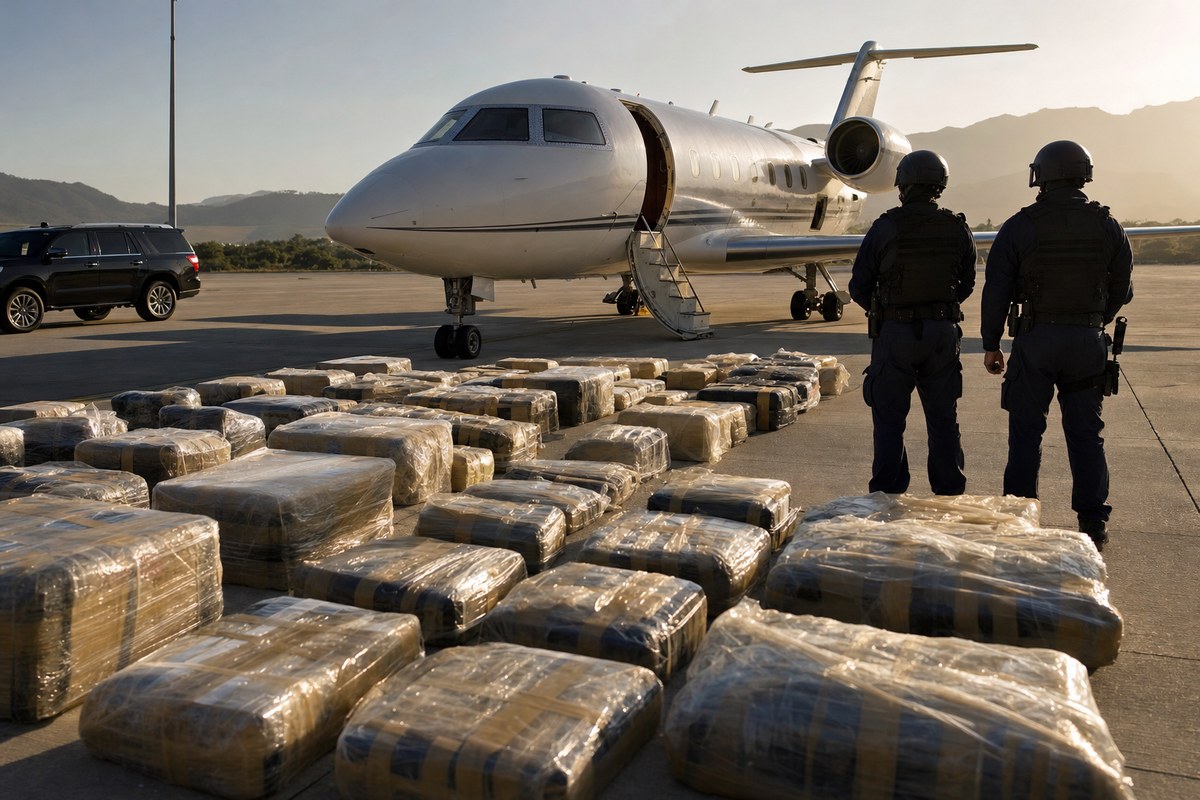 Private jet intercepted with over 500 kg of suspected illegal drugs in cross-border smuggling operation