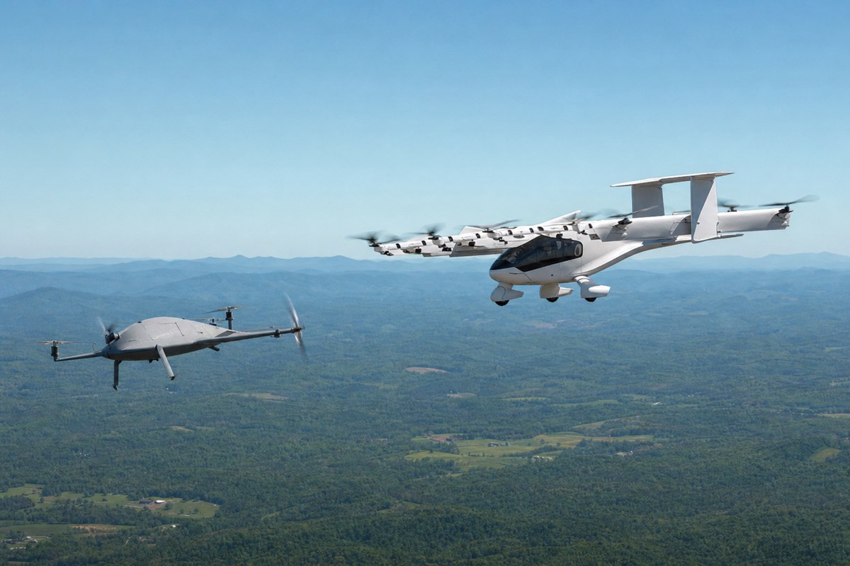 Virginia Tech's Smart Airspace Project Flies Two Experimental Aircraft on New Southwest Virginia Routes and Vertiports