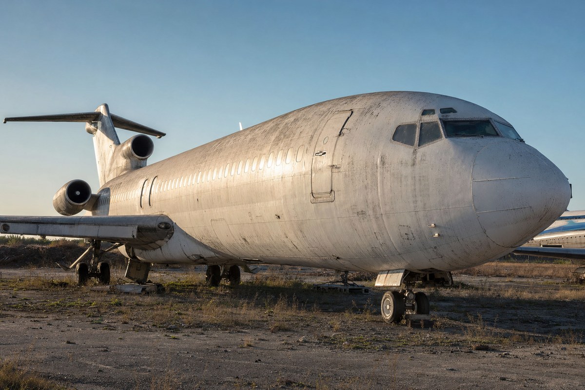 Jeffrey Epstein's Boeing 727 'Lolita Express' has sat abandoned at a Georgia plane boneyard for almost a decade