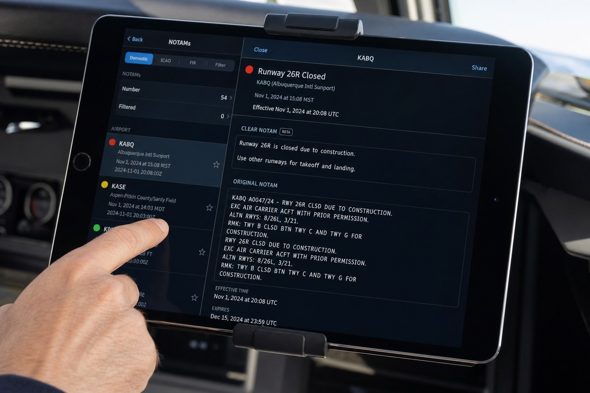 ForeFlight Offers AI-Based ClearNOTAMs Free Through Nov. 4, Then Only on $390-a-Year Premium Plan