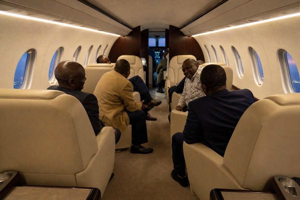 Viral Video Shows Kenyan Broad-Based Leaders Aboard Private Jet Two Days After Raila Odinga Memorial