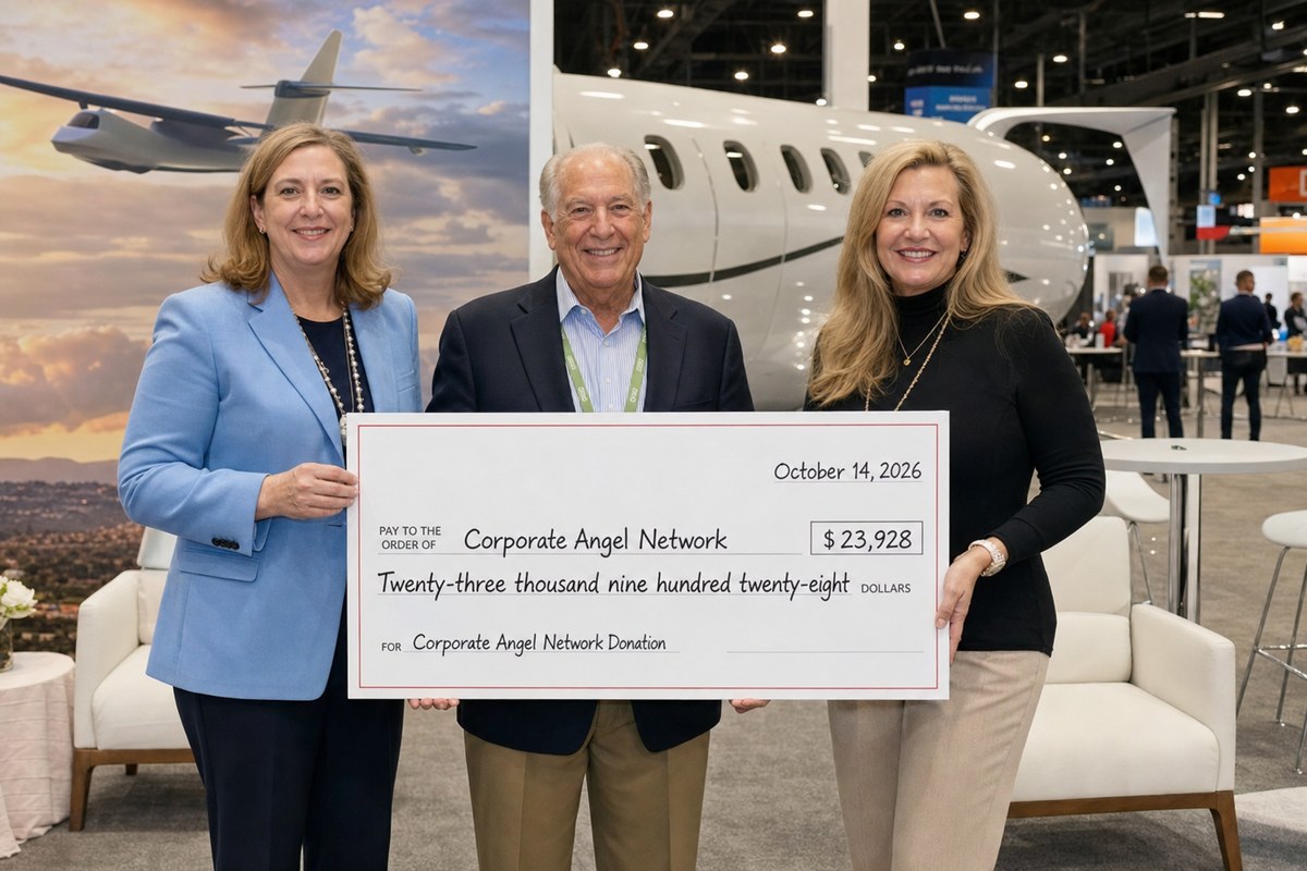 Phillips 66 Aviation and Aviation Week Present $23,928 Check to Corporate Angel Network at NBAA-BACE 2026