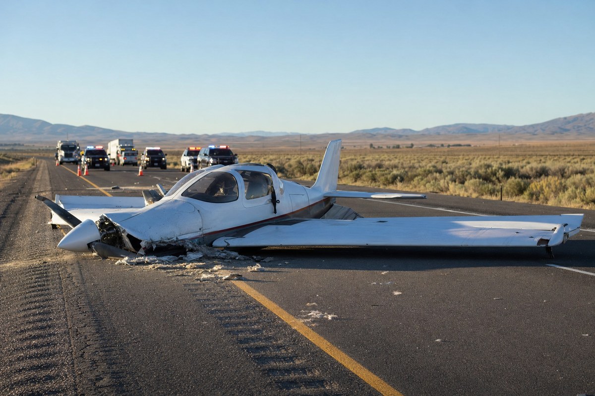 Seawind 3000 Crash-Lands on Interstate 80 Near Patrick, Nevada, Closing Westbound Lanes