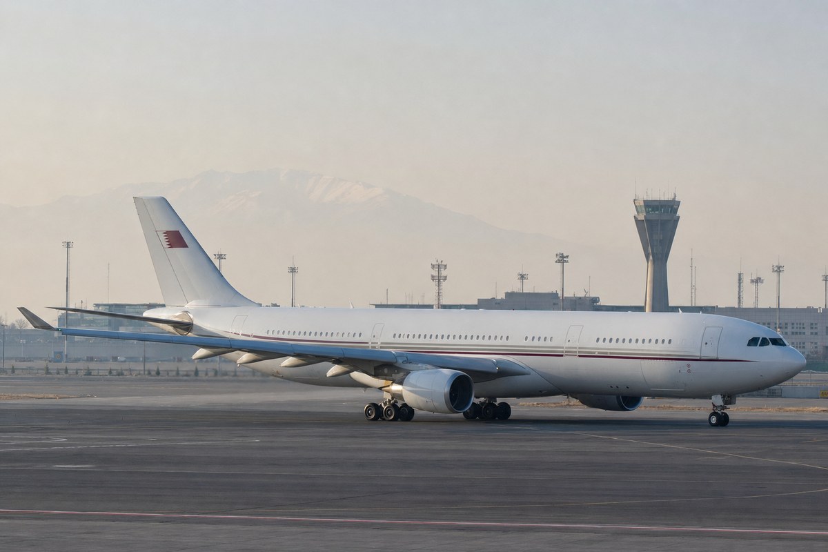 Qatar Amiri Flight Airbus Lands in Tehran Amid Reports of Qatari Mediation Delegation