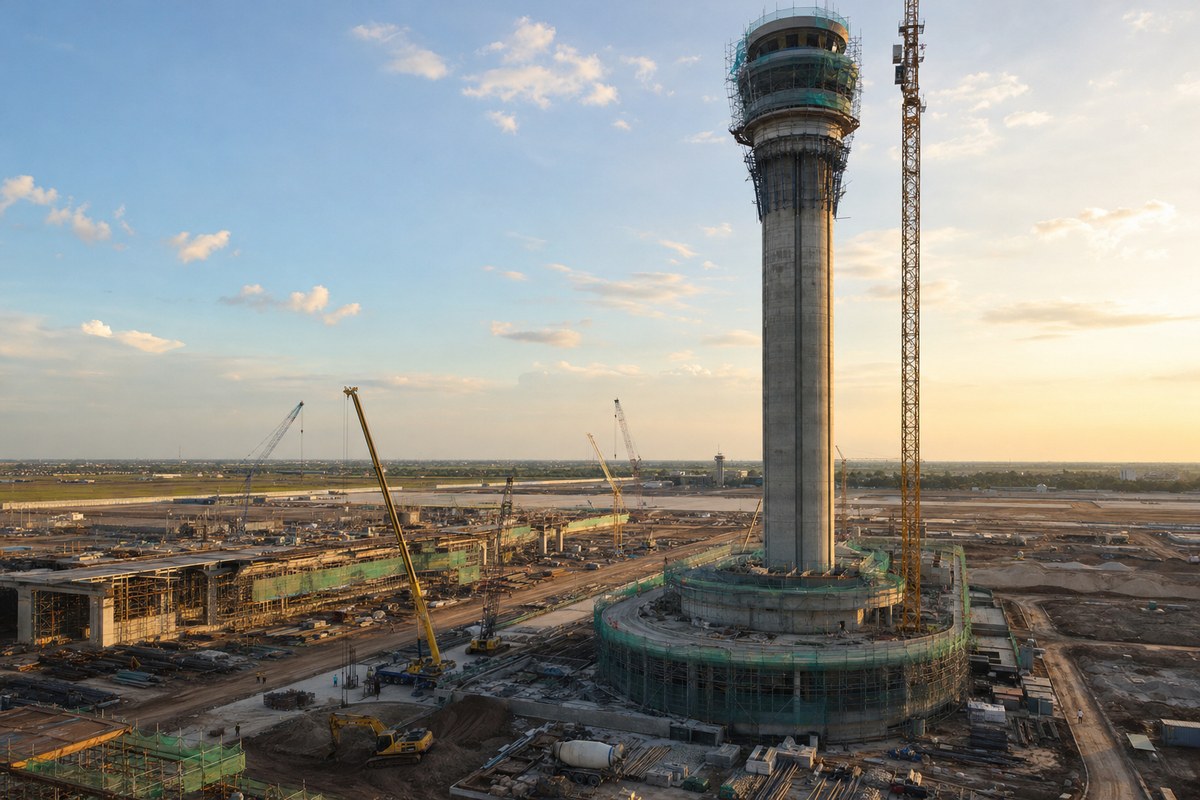 Gia Binh International Airport Targets 30 Million Passengers by 2030, With Control Tower at Full 127-Metre Height