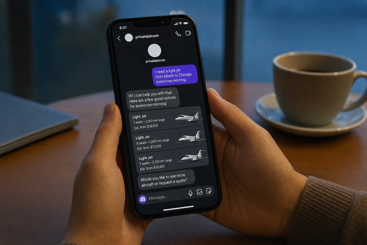 PrivateJet.com Extends Wilbur AI Charter Assistant to Instagram Direct Messages