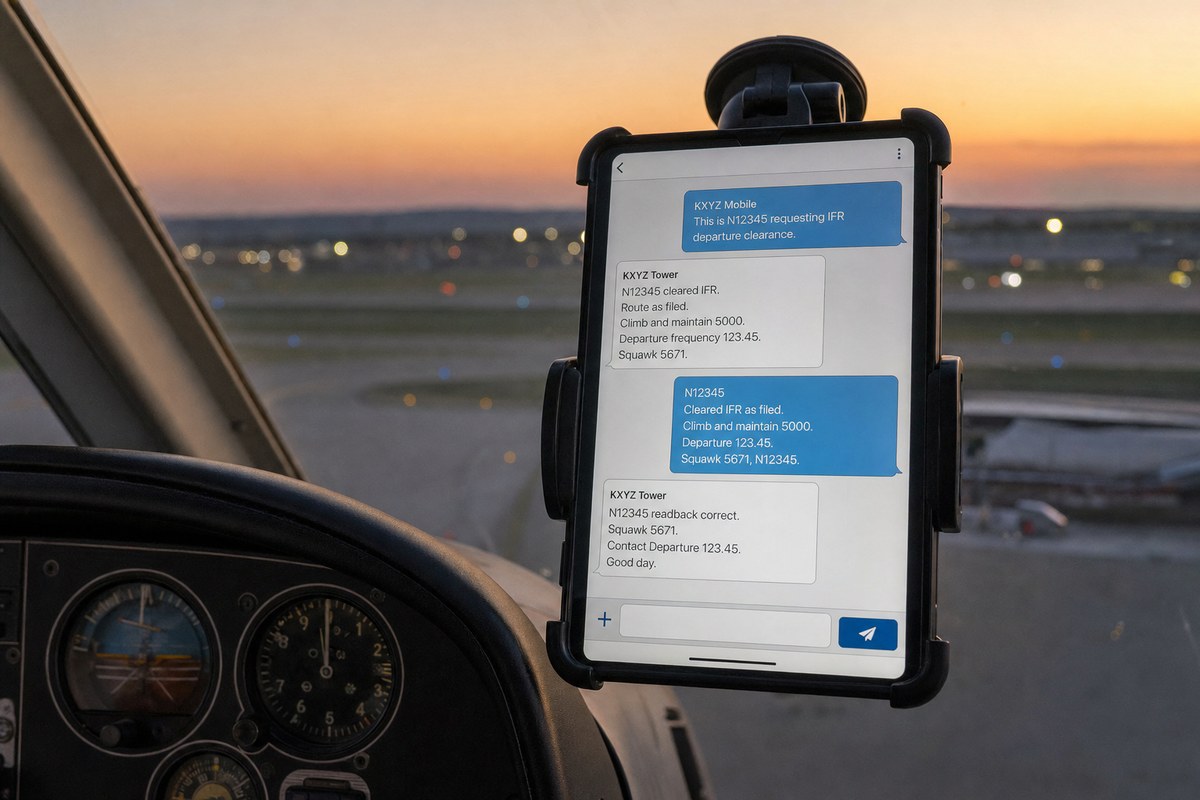 FAA to Deploy Text-Based Mobile IFR Departure Clearances for General Aviation in Early 2027