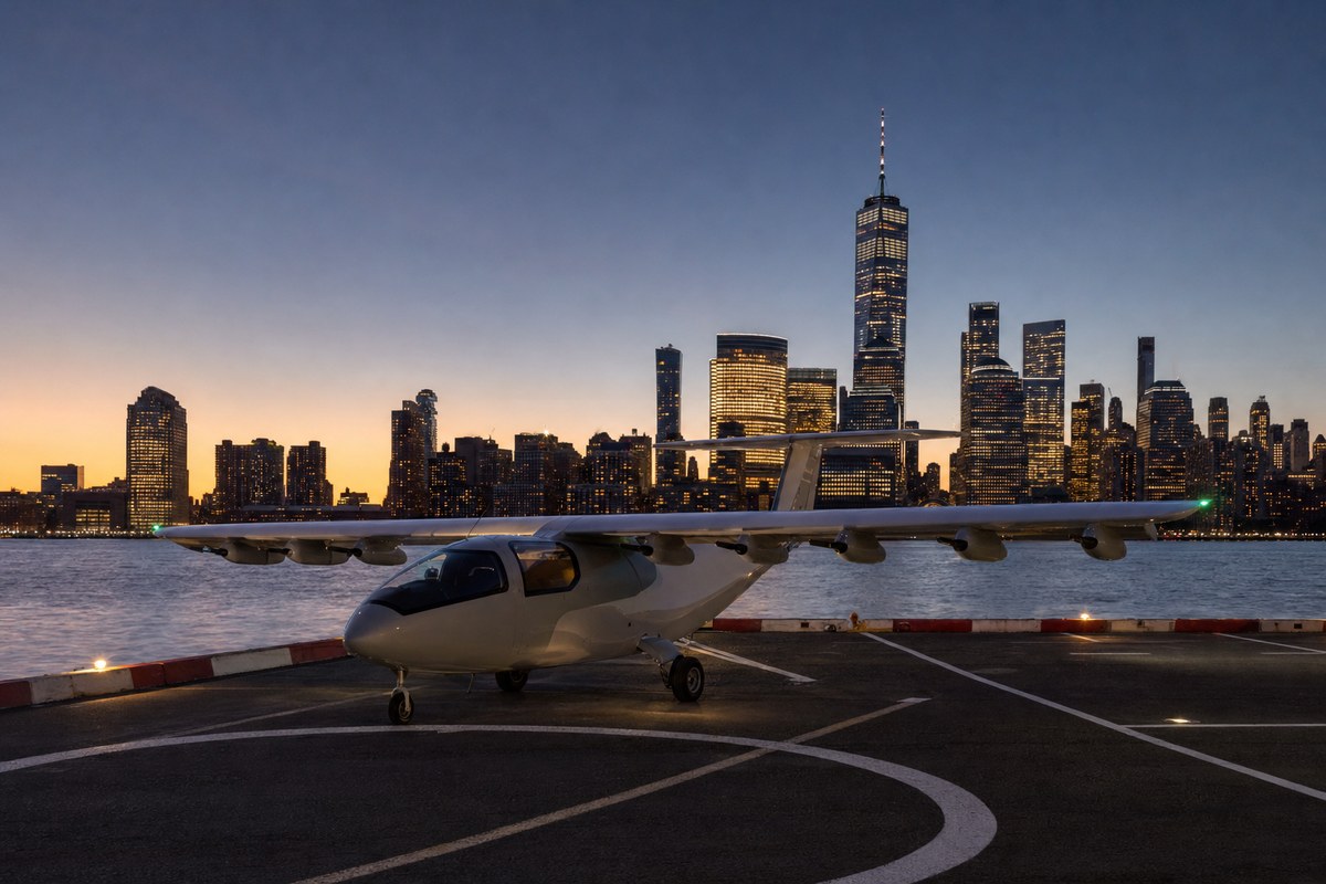 Electra's Hybrid-Electric Ultra Short Aircraft Lands at Downtown Skyport in Lower Manhattan